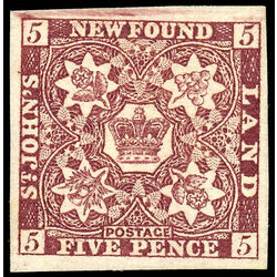 newfoundland stamp 5 1857 first pence issue 5d 1857 M VF 019