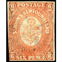 newfoundland stamp 13 1860 second pence issue 6d 1860 U F 021