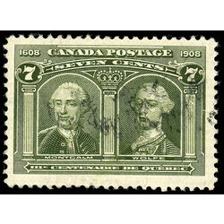canada stamp 100 montcalm wolfe 7 1908 U VF 052