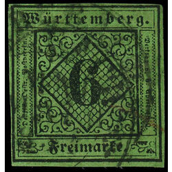 wurttemberg stamp 4a numeral 1851