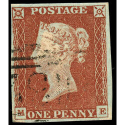great britain stamp 3 queen victoria penny red 1p 1841 U VF 041