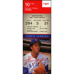 canada stamp bk booklets bk445 ferguson jenkins 2011