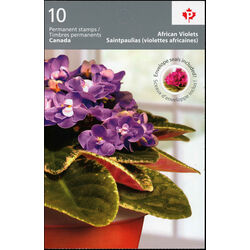canada stamp bk booklets bk426 african violets 2010