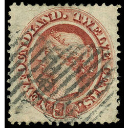 newfoundland stamp 28a queen victoria 12 1865 U VF 014