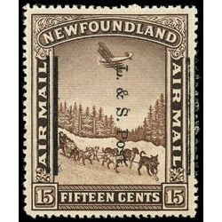 newfoundland stamp 211ii dog sled and airplane 15 1933 M VF 010