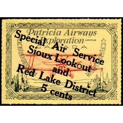 canada stamp cl air mail semi official cl25f patricia airways and exploration co ltd 5 1927