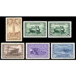 canada stamp 257 62 king george vi war 1942