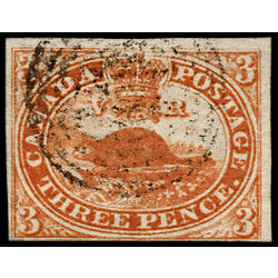 canada stamp 4 beaver 3d 1852 U F VF 110