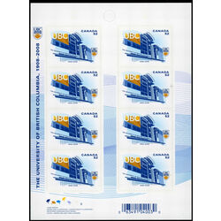 canada stamp bk booklets bk371 university of british columbia 2008