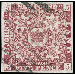 newfoundland stamp 5 1857 first pence issue 5d 1857 U VF 022