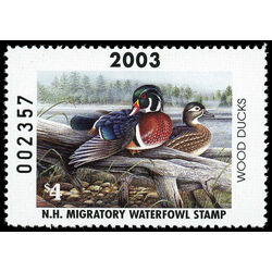 us stamp rw hunting permit rw nh21 new hampshire wood ducks 4 2003