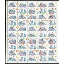 canada stamp 747a sailing vessels 1977 M PANE BL%2BVARIETY