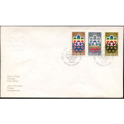 canada stamp b semi postal b1 3 fdc olympic symbols 1974