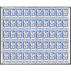 canada stamp 500 flags of summer and winter games 6 1969 M PANE BL