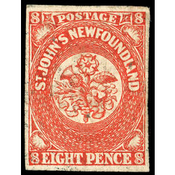 newfoundland stamp 8 1857 first pence issue 8d 1857 U VF 019