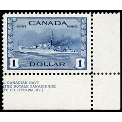 canada stamp 262 tribal class destroyer royal canadian navy 1 1942 M VFNH 017