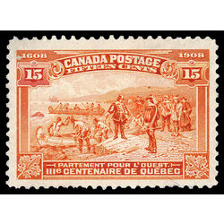 canada stamp 102 champlain s departure 15 1908 U VF 052
