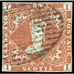 nova scotia stamp 1 pence issue victoria 1d 1853 U VF 018