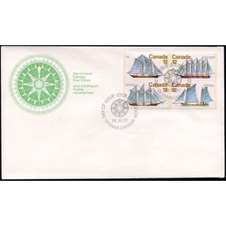 canada stamp 747a sailing vessels 1977 FDC