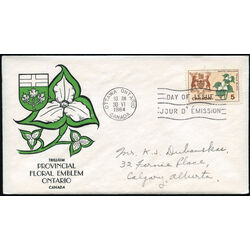 canada stamp 418 ontario white trillium 5 1964 FDC