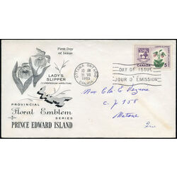 canada stamp 424 prince edward island lady s slipper 5 1965 FDC