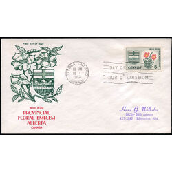 canada stamp 426 alberta wild rose 5 1966 FDC