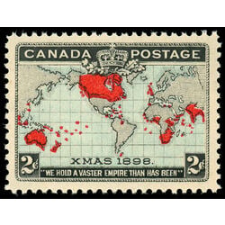 canada stamp 86 christmas map of british empire 2 1898 M XFNH 023