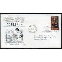 canada stamp 533 discovery of insulin 6 1971 FDC