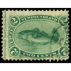 newfoundland stamp 24a codfish 2 1866 U F 013