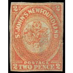 newfoundland stamp 11i 1860 second pence issue 2d 1860 M F 004