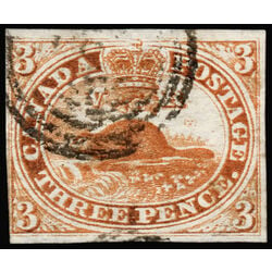 canada stamp 4 beaver 3d 1852 U F VF 122