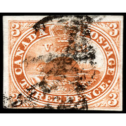 canada stamp 4 beaver 3d 1852 U F VF 123