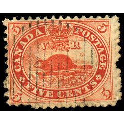 canada stamp 15 beaver 5 1859 U F 087