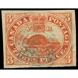 canada stamp 4 beaver 3d 1852 U VF 124