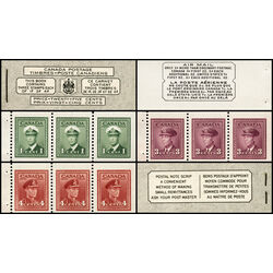 canada stamp bk booklets bk38b king george vi 1943