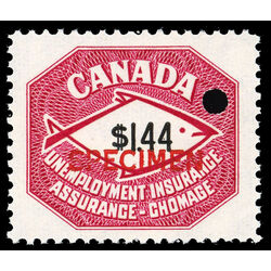 canada revenue stamp fu92s unemployment insurance stamps specimen 1 44 1960
