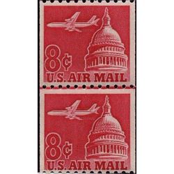 us stamp c air mail c65lpa jet over the capitol 1962