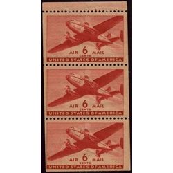 us stamp c air mail c25a transport plane pane of 3 18 1943