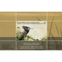 canadian wildlife habitat conservation stamp fwh23 wilson s snipe duck 8 50 2007
