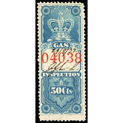 canada revenue stamp fg2 crown gas inspection 50 1875
