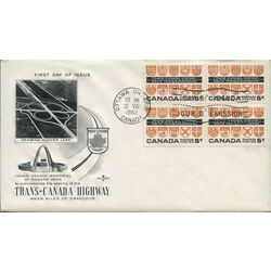 canada stamp 400 provincial coats of arms 5 1962 FDC BLOCK 008