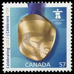 canada stamp 2372 vancouver 2010 winter olympic games gold medal 57 2010