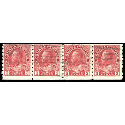canada stamp 130 strip king george v 1924