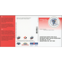 canada stamp prepaid postage cards ux127 canadian national hockey teams card 2001