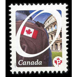 canada stamp 2423 flag on backpack 2011
