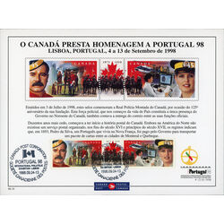 philatelic card rcmp portugal