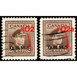 canada stamp o official o2a king george vi 2 1949 U VF 003