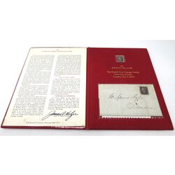 great britain 1 penny black fleetwood presentation folder