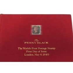 great britain 1 penny black fleetwood presentation folder