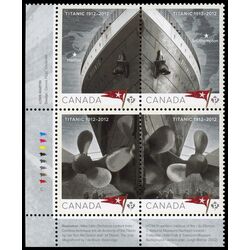 canada stamp 2534a titanic 2012 PB LL